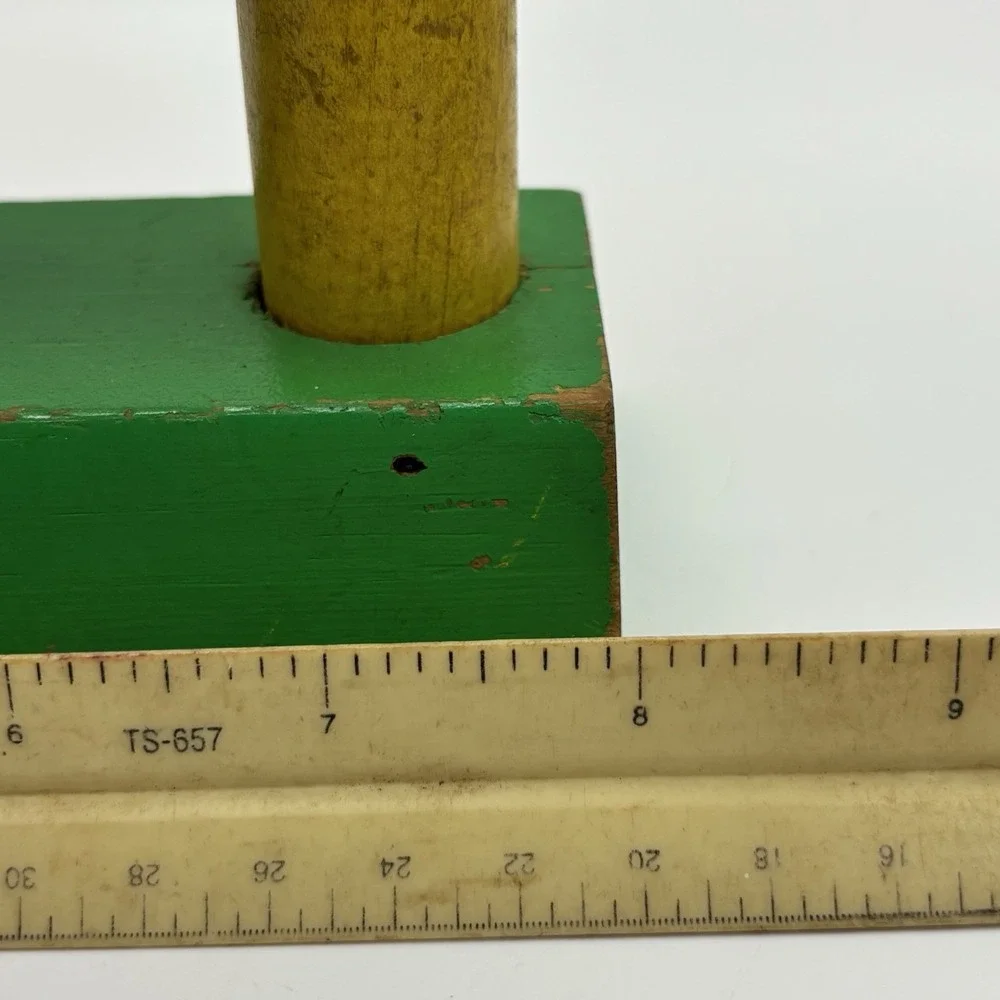 Playskool Stackable  Rings Bell Wooden Vintage Toy‎ Collectible Painted